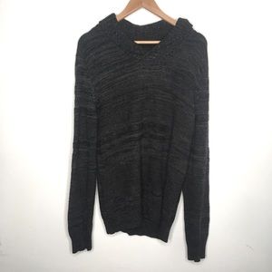 American Rag Black & Grey Long-Sleeve Top Large